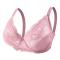 plus size slight stretch stitching lace 6 colors with underwire padded bras_Black_White_Pink