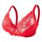 plus size slight stretch stitching lace 6 colors with underwire padded bras_Black_White_Pink_Red