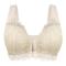 plus size slight stretch 4 colors front buckle padded bras_Black_Gray_Pink_Beige
