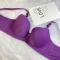 plus size stretch glossy traceless with bra rim gather padded bras#3_Dark Gray_Purple