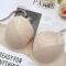 sexy plus size slight stretch underwire thin large breast gather lift bra_White_Beige