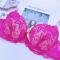 sexy plus size slight stretch lace thin cup large breast underwire push up bra_Magenta