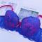 sexy plus size slight stretch lace thin cup large breast underwire push up bra_Magenta_Blue