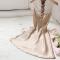 sexy non stretch imitation silk backless mini dress sleepwear_Black_Pink_Beige