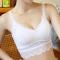 sexy plus size slight stretch lace breathable padded thin bra size run small_Black_White