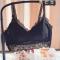 sexy plus size slight stretch lace breathable padded thin bra size run small_Black