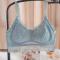 sexy plus size slight stretch lace breathable padded thin bra size run small#1_Sky Blue