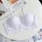 sexy plus size slight stretch lace padded thin large breast bra size run small_Black_White