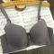 sexy slight stretch c cup traceless underwire padded thin bra size run small_Black_White_Dark Gray