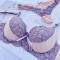 sexy slight stretch lace gather lift underwire padded bra set size run small_Magenta_Blue_Light Purple