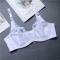 plus size stretch stitching lace with bra rim unpadded braletts#3_White