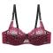 plus size stretch lace 4 colors with bra rim demi padded bra_White_Magenta