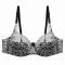 plus size stretch lace 4 colors with bra rim demi padded bra_White