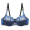 plus size stretch lace 4 colors with bra rim demi padded bra_White_Magenta_Blue