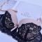 plus size stretch lace gather breathable with bra rim padded bras_Black