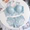 sexy plus size stretch lace 5 colors with bra rim gather padded bra sets_Black_White_Pink_Red_Sky Blue