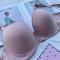 plus size stretch 4 colors glossy bow decor with bra rim padded bras_Black_White_Dark Gray_Nude