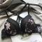 sexy plus size stretch flower batch printing lace trim gathre padded bras_Black