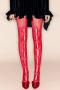 sexy high stretch lace bow-knot decor hollow stockings_Black_White_Pink
