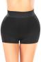 sexy plus size high stretch removable padded hip lift shapewear shorts_Black
