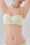 stretch 4 colors bow decor gather detachable strap bras size run small_Black_Gray_Green_Beige