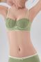 stretch 4 colors bow decor gather detachable strap bras size run small_Black_Gray_Green