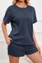 casual plus size stretch simple loose solid pocket short sets loungewear_Black_Watermelon Red_Light Green_Green_Dark Blue