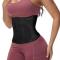 plus size stretch lace trim slim fit tighten abdomen corset_Black