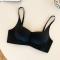 sexy slight stretch solid color traceless gather lift bra_Black