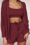 casual slight stretch simple solid color 9 colors shorts set loungewear_Black_Gray_Pink_Red_Rose Red
