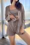 casual slight stretch simple solid color 9 colors shorts set loungewear_Black_Gray_Pink_Red_Rose Red_Aqua Green_Blue_Dark Blue_Khaki