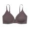 sexy slight stretch solid color sling traceless thin push-up bra_Gray_Dark Gray