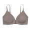 sexy slight stretch solid color sling traceless thin push-up bra_Gray