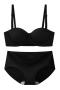 sexy stretch 4 colors lace trim padded bras sets(size run small)_Black