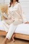casual plus size slight stretch solid imitation silk fabric pants set sleepwear_Black_Pink_Red_Magenta_Dark Green_Haze Blue_Dark Blue_Sea Blue_Purple_Silver_Champagne