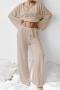 sexy slight stretch see-through crew neck pants sets sleepwear_Black_White_Gray_Orange_Khaki