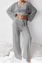 sexy slight stretch see-through crew neck pants sets sleepwear_Black_White_Gray