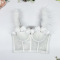 new padded underwire solid color polyester boning applique feather tank tops_Black_White