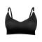 sexy plus size slight stretch seamless thin big chest bra_Black