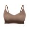 sexy plus size slight stretch seamless thin big chest bra_Black_Beige_Khaki _Brown