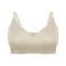 sexy plus size slight stretch solid color seamless thin breathable bra_Black_Beige