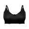 sexy plus size slight stretch solid color seamless thin breathable bra_Black