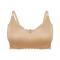 sexy plus size slight stretch solid color seamless thin breathable bra_Black_Beige_Khaki 