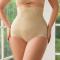 sexy plus size slight stretch high waist tummy control breathable body shapewear_Black_Beige