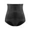 sexy plus size slight stretch high waist tummy control breathable body shapewear_Black