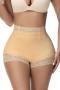 sexy plus size stretch high waist tummy control butt lift tight shapewear trunks_Black_Pink_Beige