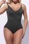 high stretch 4 colors solid color sling tight  breathable shapewear_Black