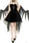 sexy slight stretch halloween vampire costumes(with wing&neck ring&hair hoop)_Black