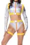 sexy slight stretch space astronaut singer costumes(with sunglasses)_Yellow