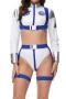 sexy slight stretch space astronaut singer costumes(with sunglasses)_Yellow_Blue